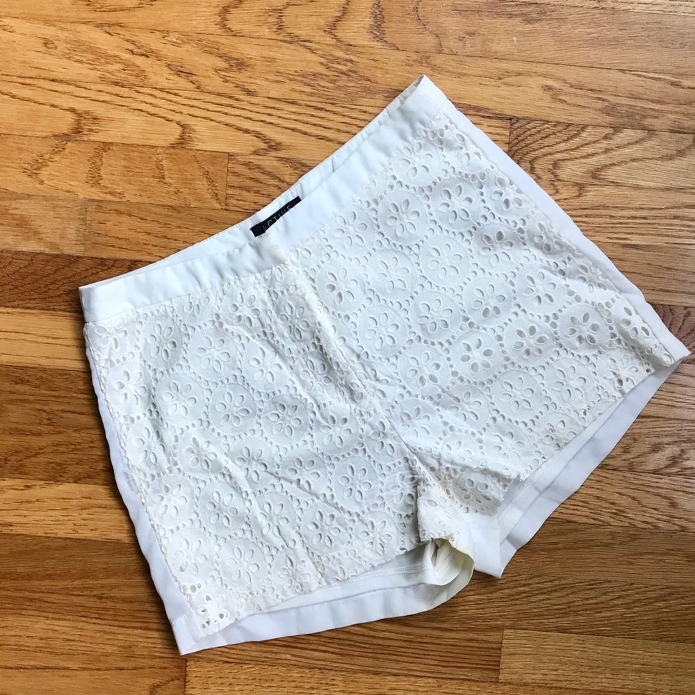 High Waist Eyelet Lace Shorts